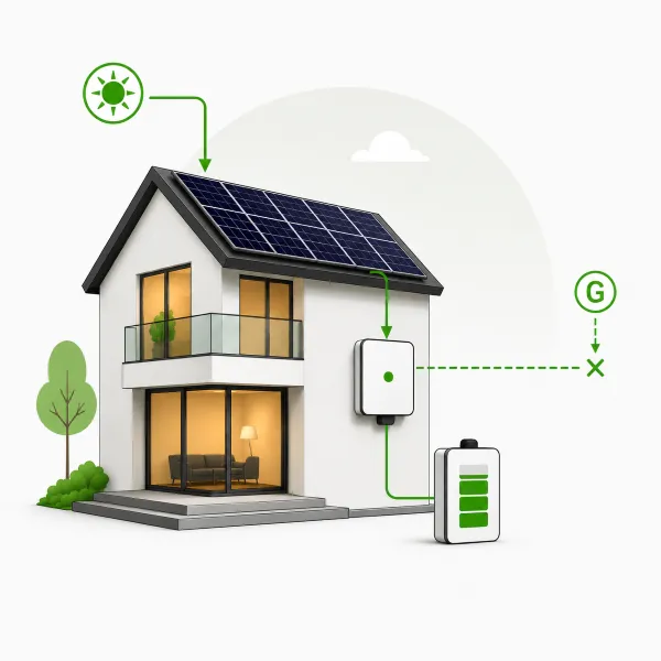 Sistema fotovoltaico offgrid  - XL (12, 14,4 kWh (3u))